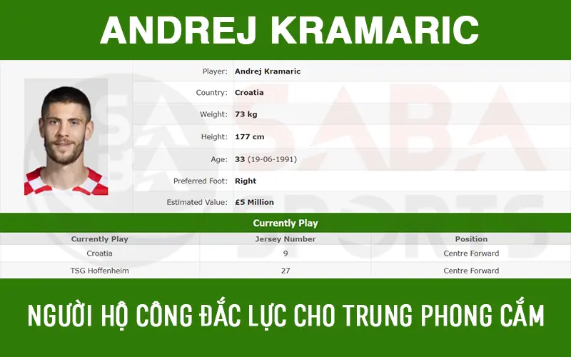 Andrej Kramaric - Tiền đạo trung tâm